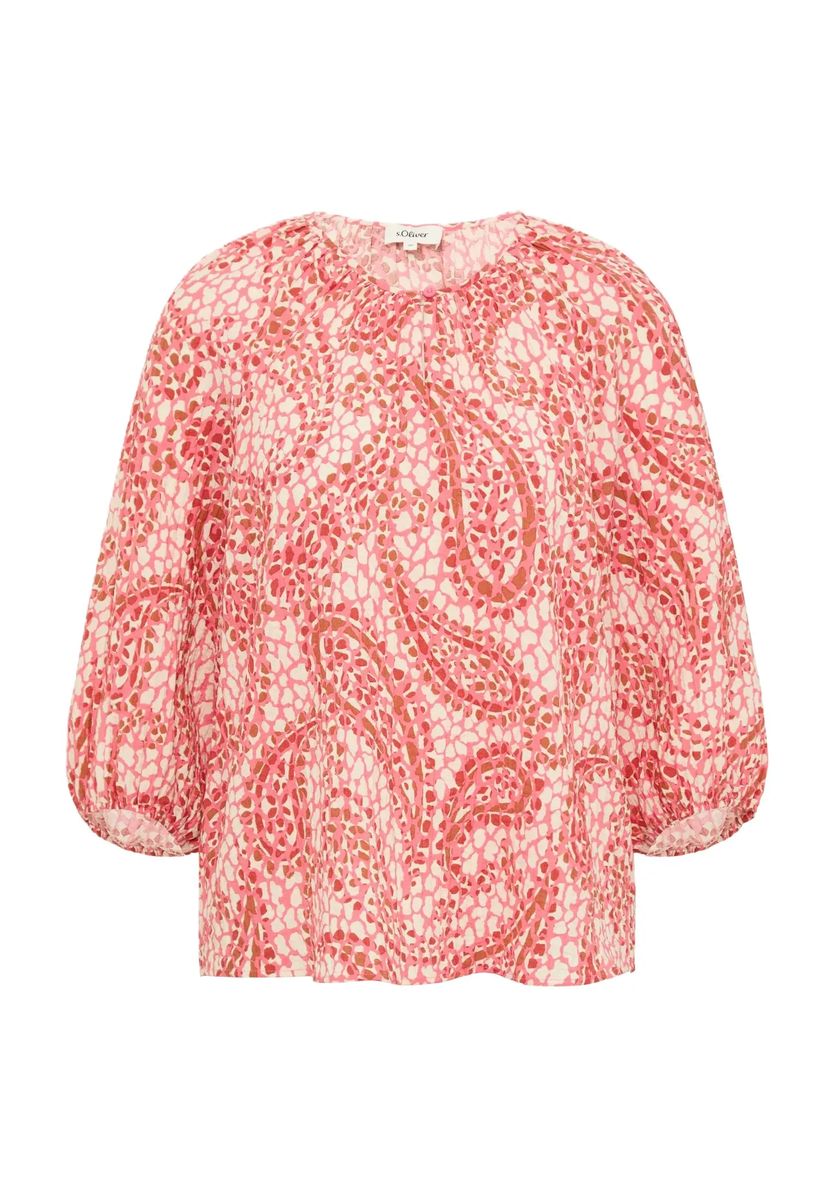 Locker geschnittene Raglanbluse mit Paisleymuster