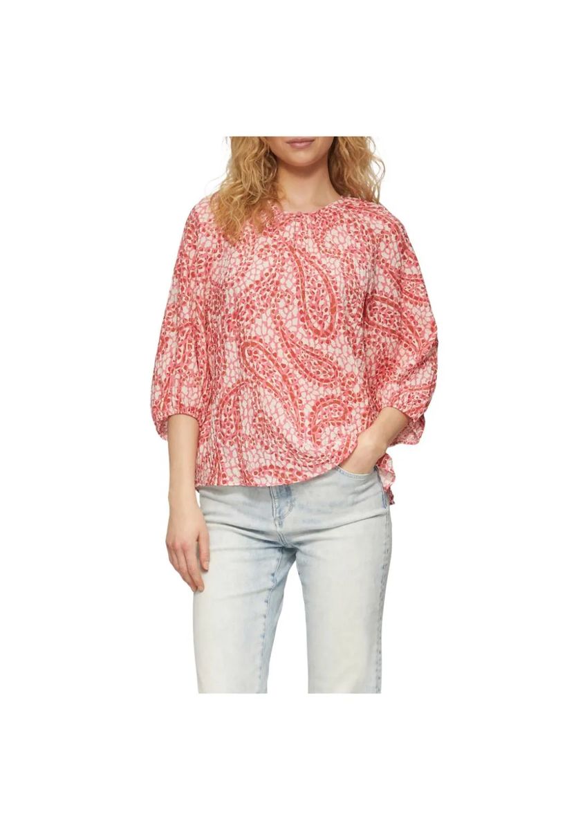 Locker geschnittene Raglanbluse mit Paisleymuster