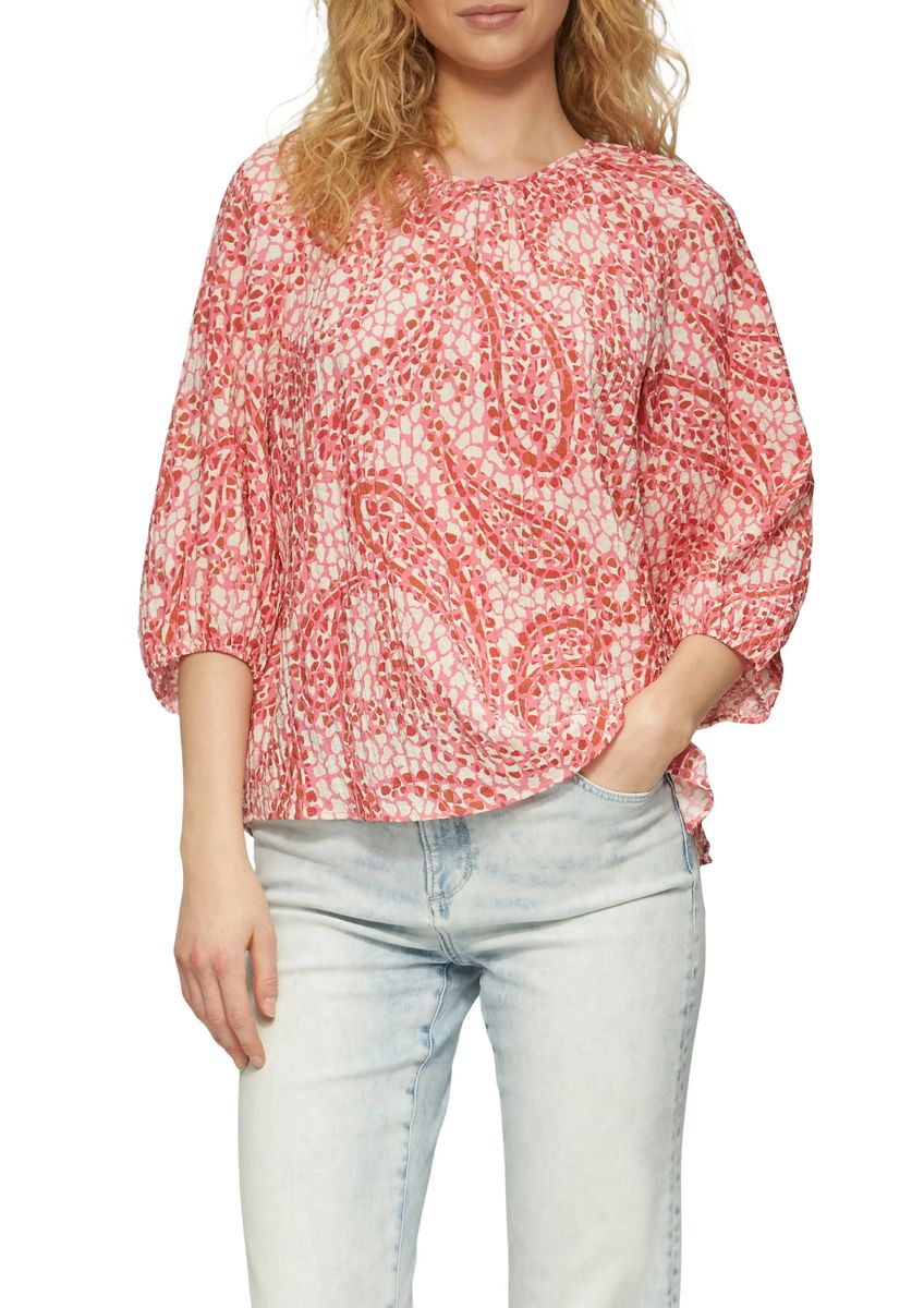 Locker geschnittene Raglanbluse mit Paisleymuster