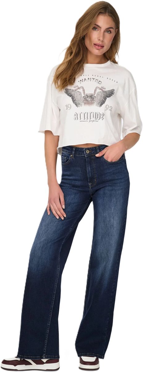 High-Waist-Jeans mit weitem Bein