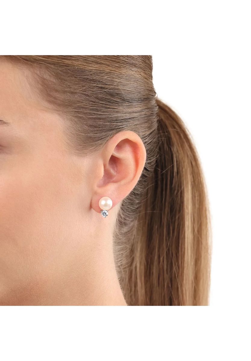 Elegante Perlen- und Zirkonia-Ohrstecker