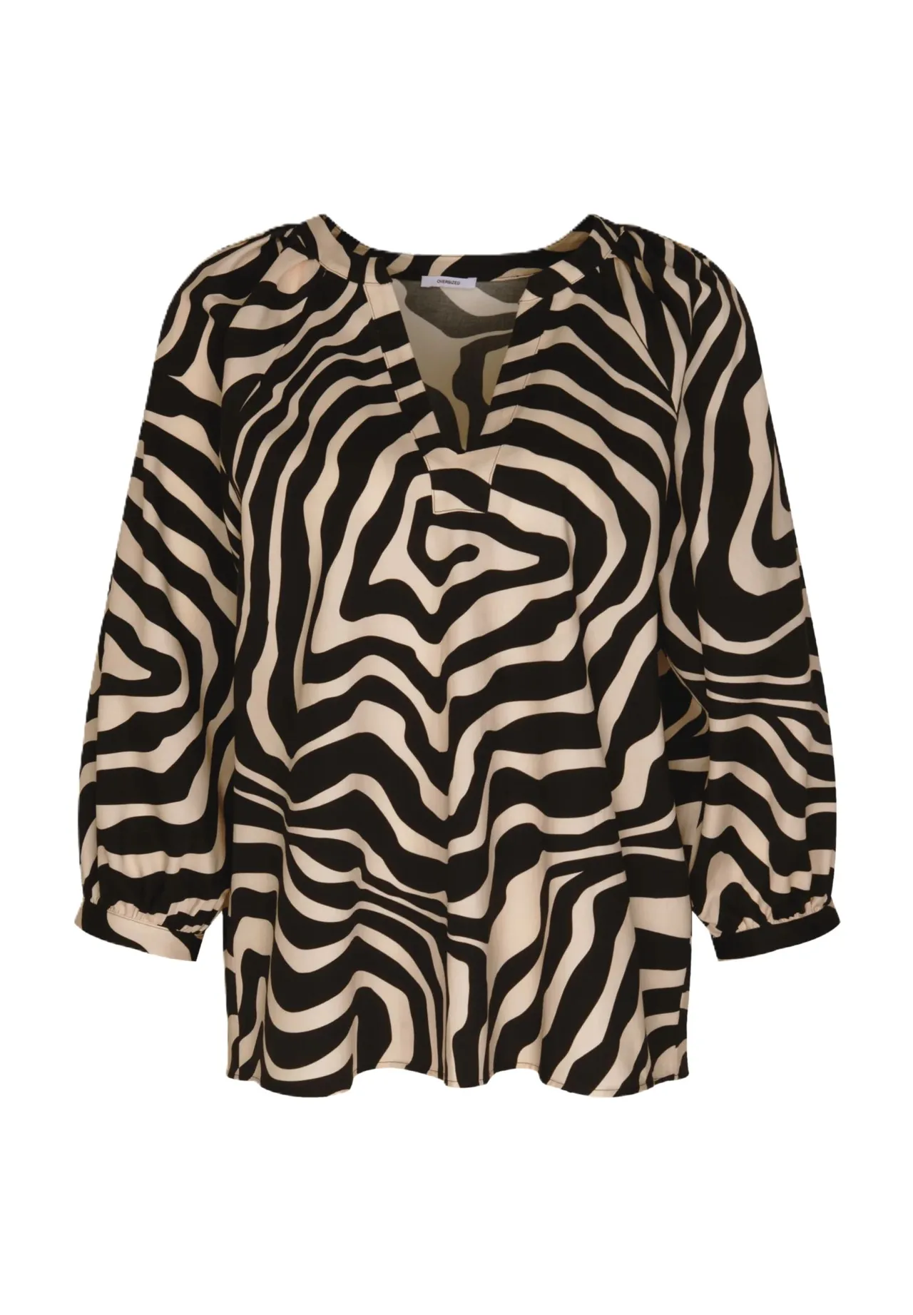 Shirtbluse mit abstraktem Zebramuster