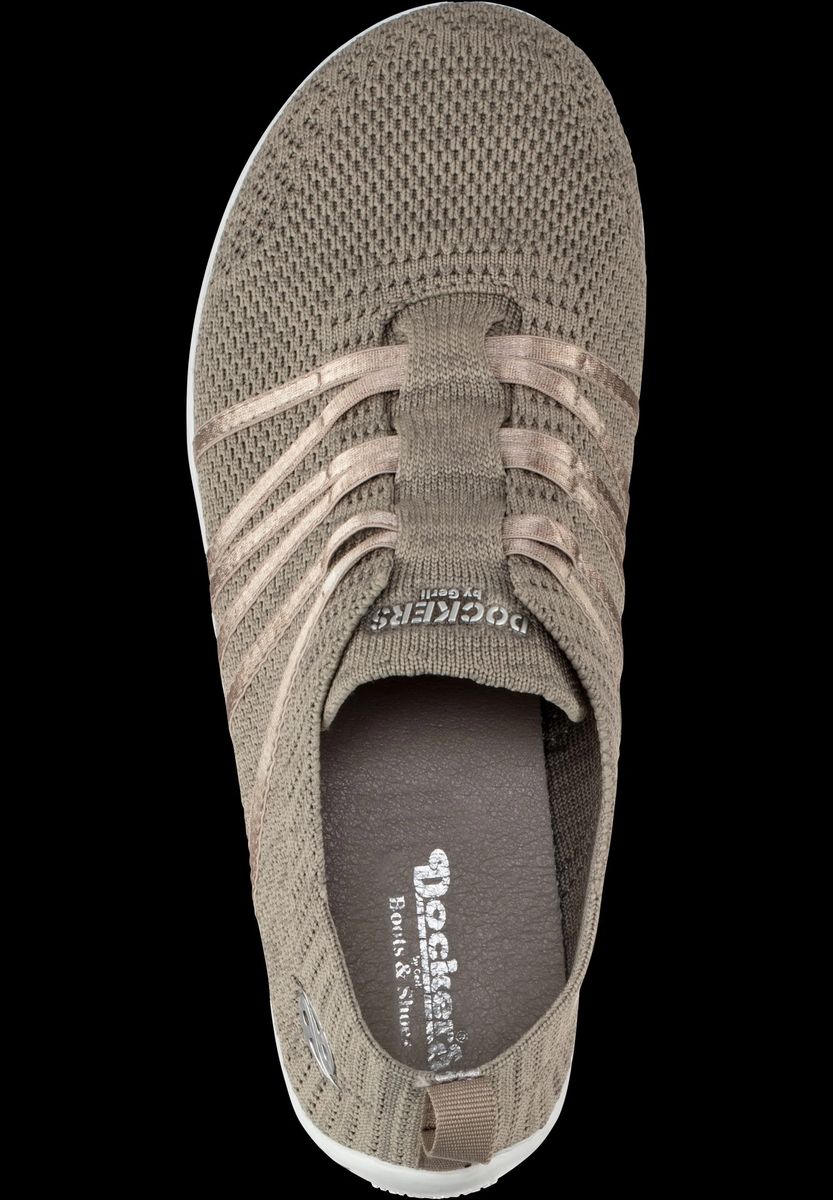 Strick-Slipper mit Zierriemen