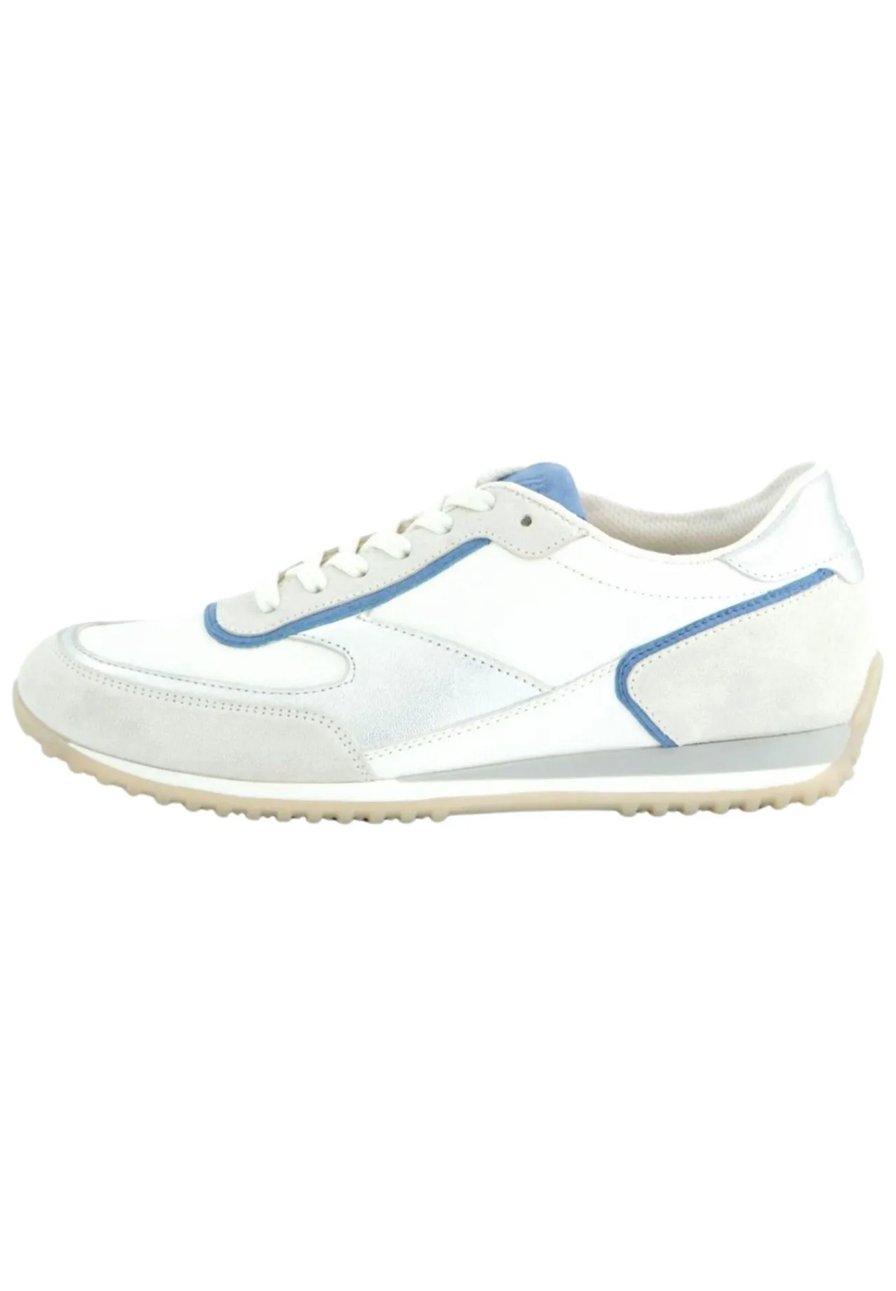 Leder-Sneaker mit Kontrastbesatz