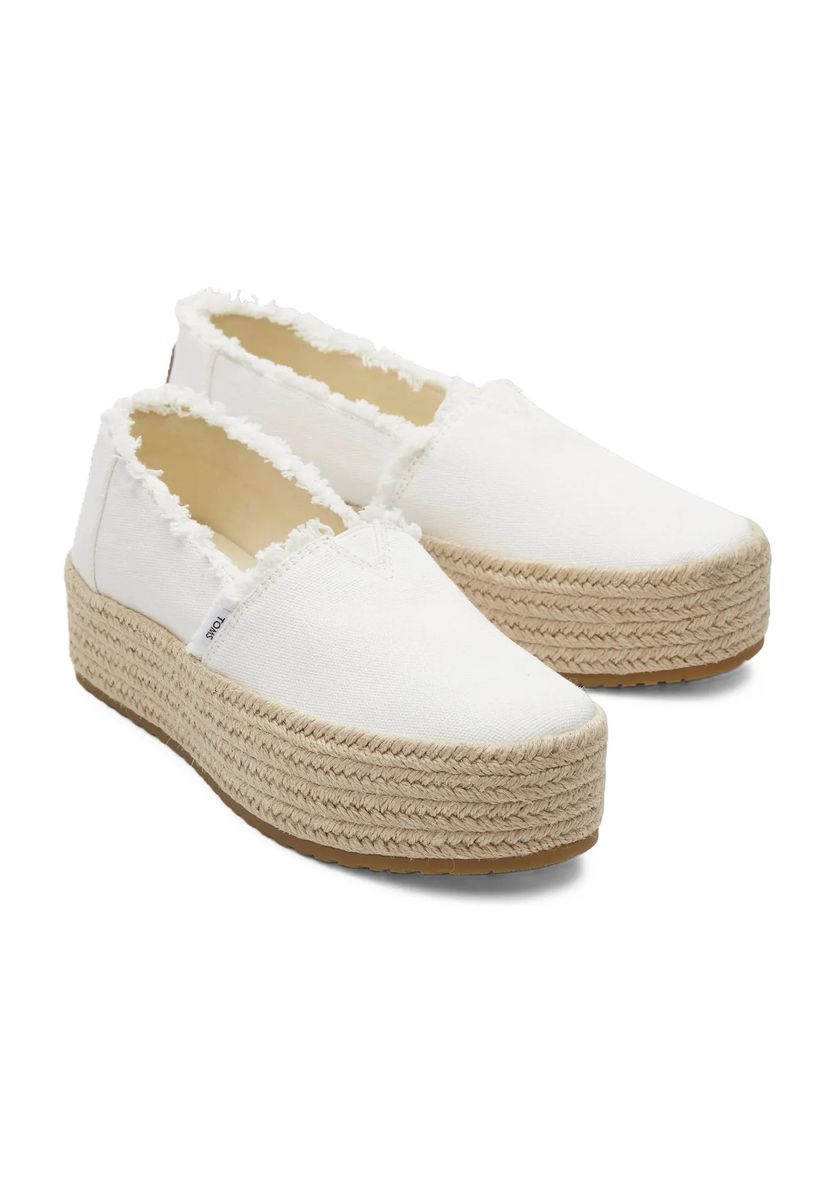 Plateau-Espadrilles aus Canvas mit Fransen