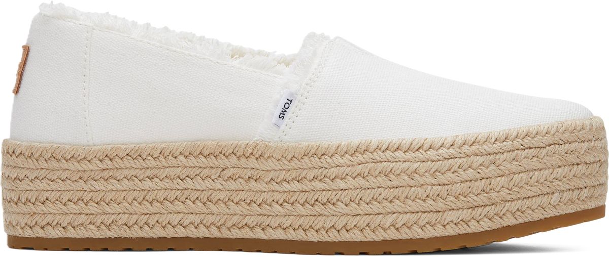 Plateau-Espadrilles aus Canvas mit Fransen