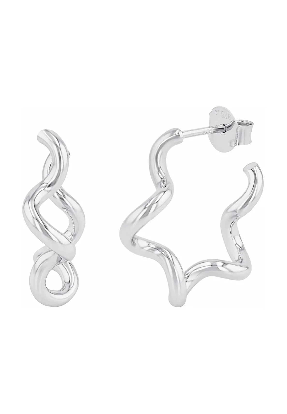 Spiralförmige Creolen aus Sterling Silber