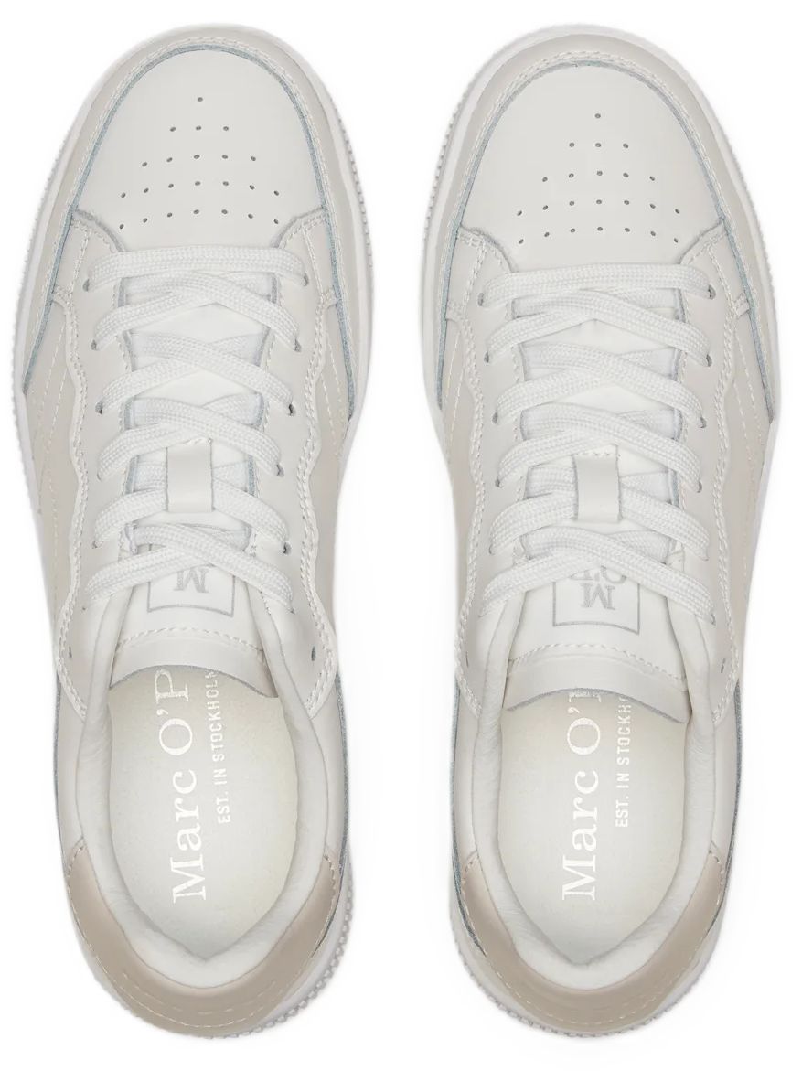 Leder-Sneaker mit Ziernähten