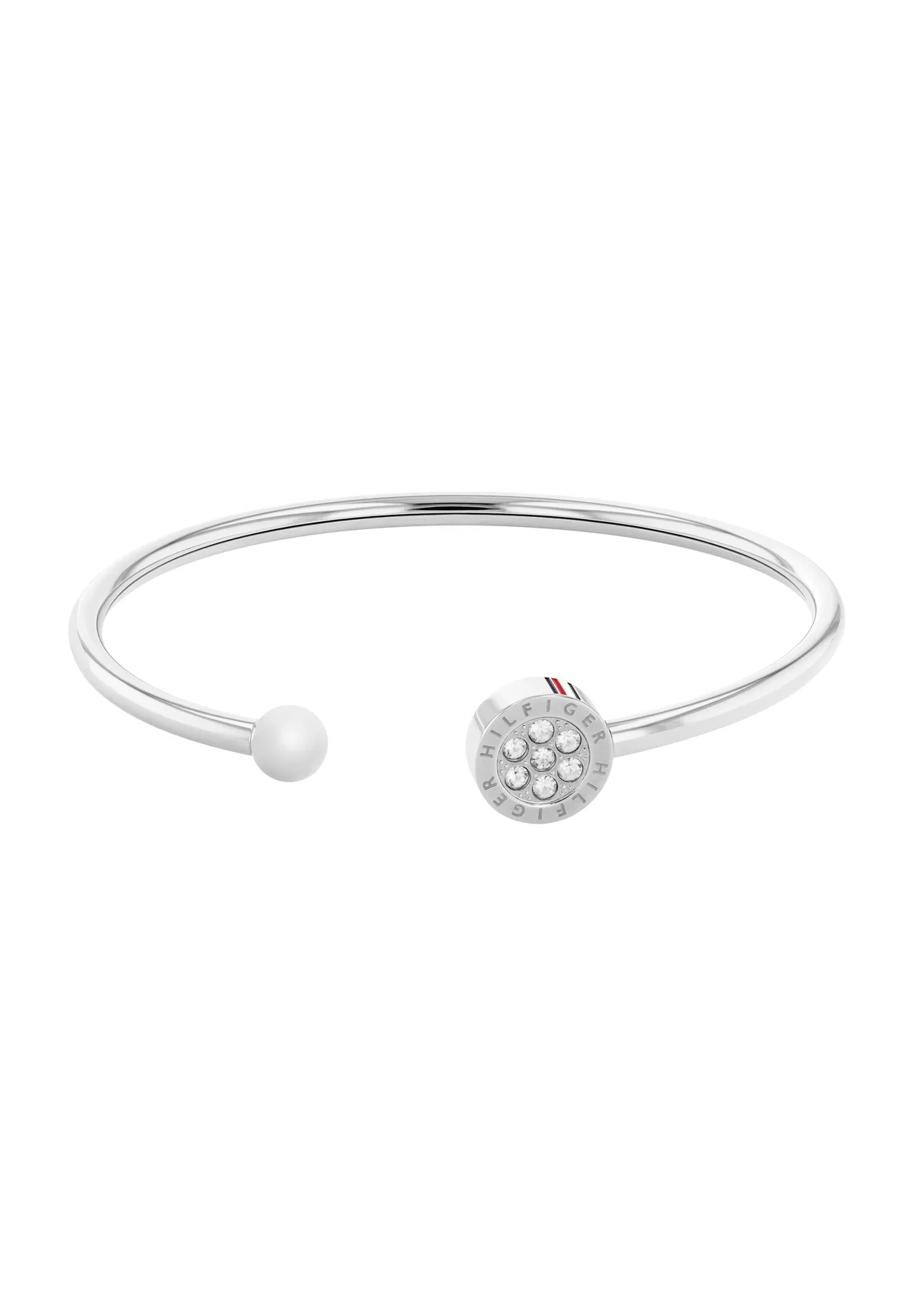 Offene Armspange mit Kristall-Pavé