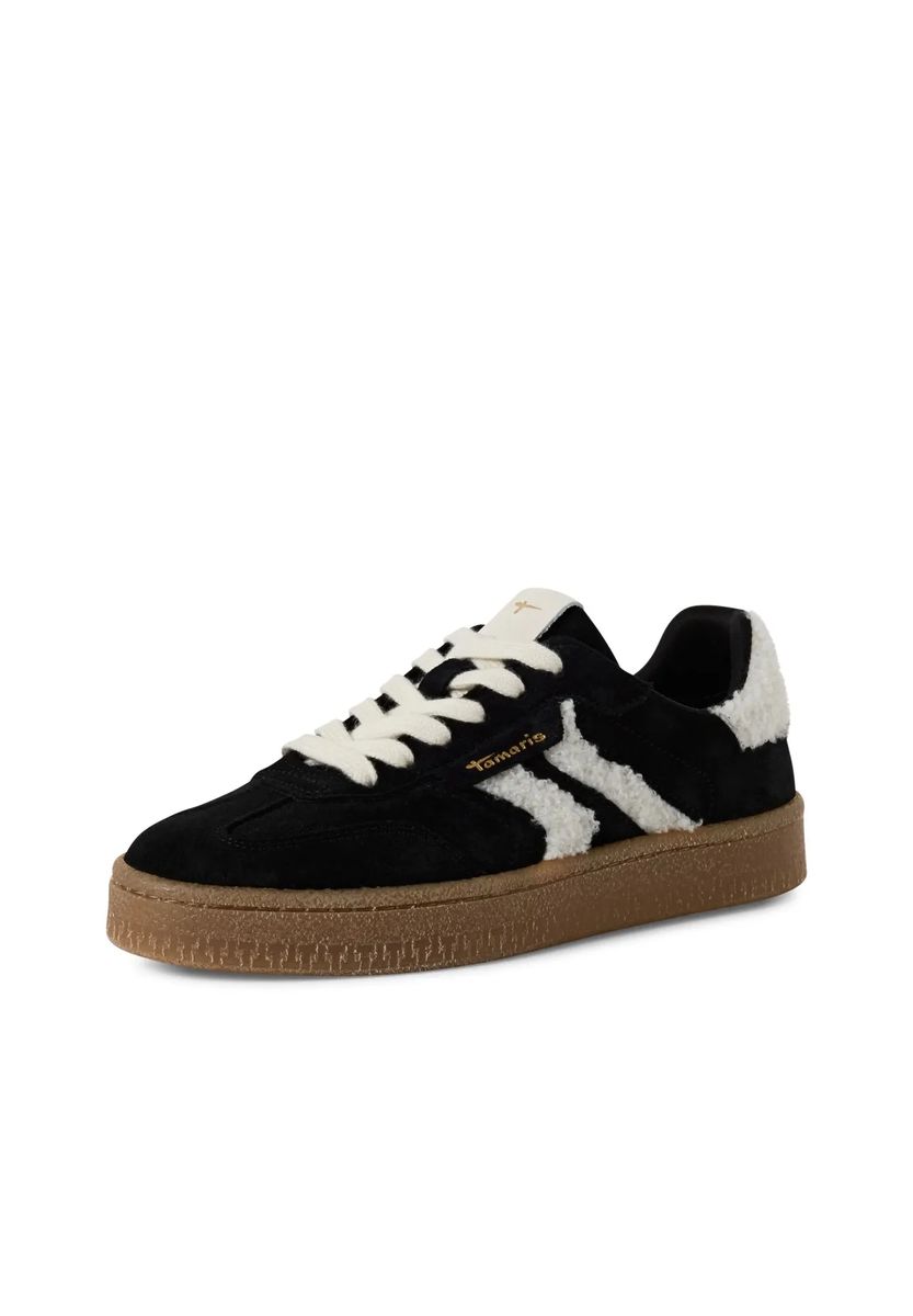 Plateau-Wildledersneaker mit Teddyfell