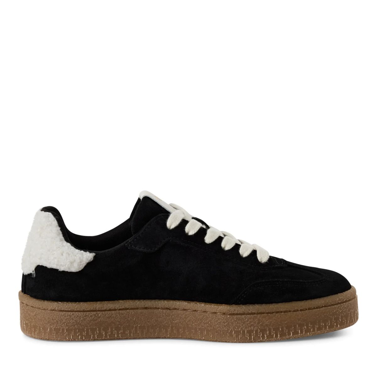 Plateau-Wildledersneaker mit Teddyfell