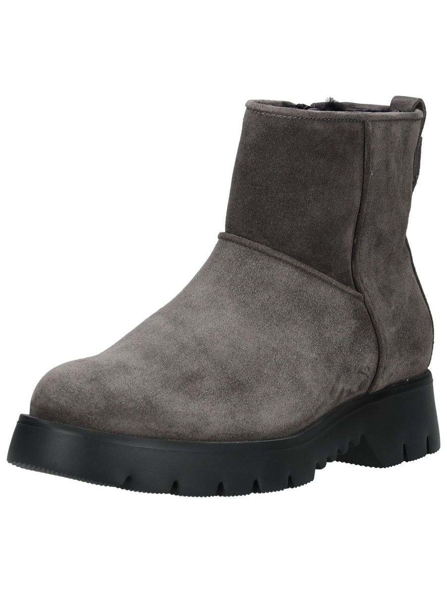 Veloursleder-Stiefelette mit Profilsohle