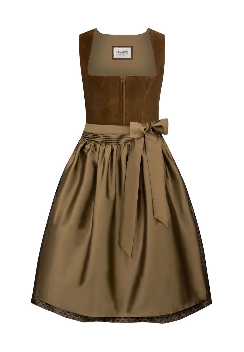 Midi-Dirndl mit Samtmieder