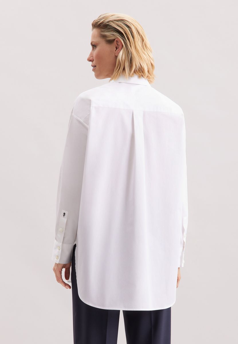 Oversized Baumwoll-Twill Longbluse