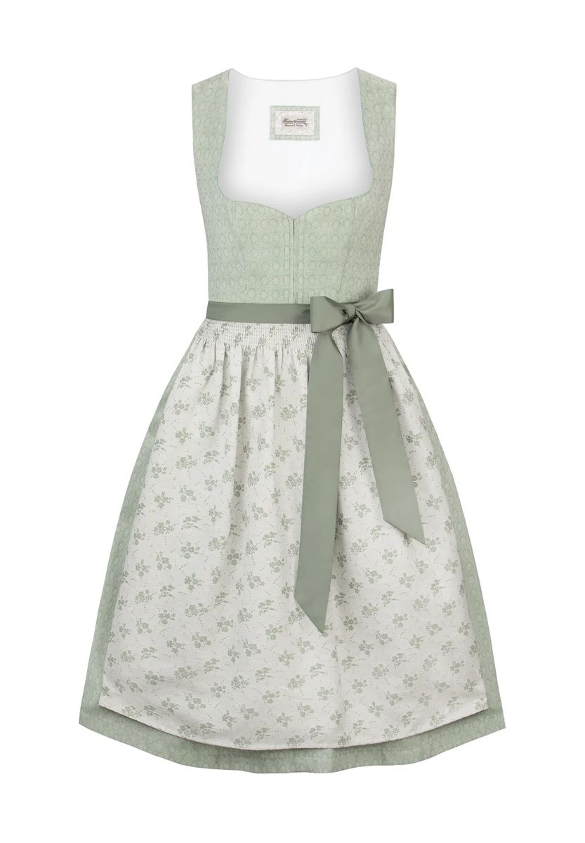 Elegantes Jacquard-Midi-Dirndl mit Blumenmuster