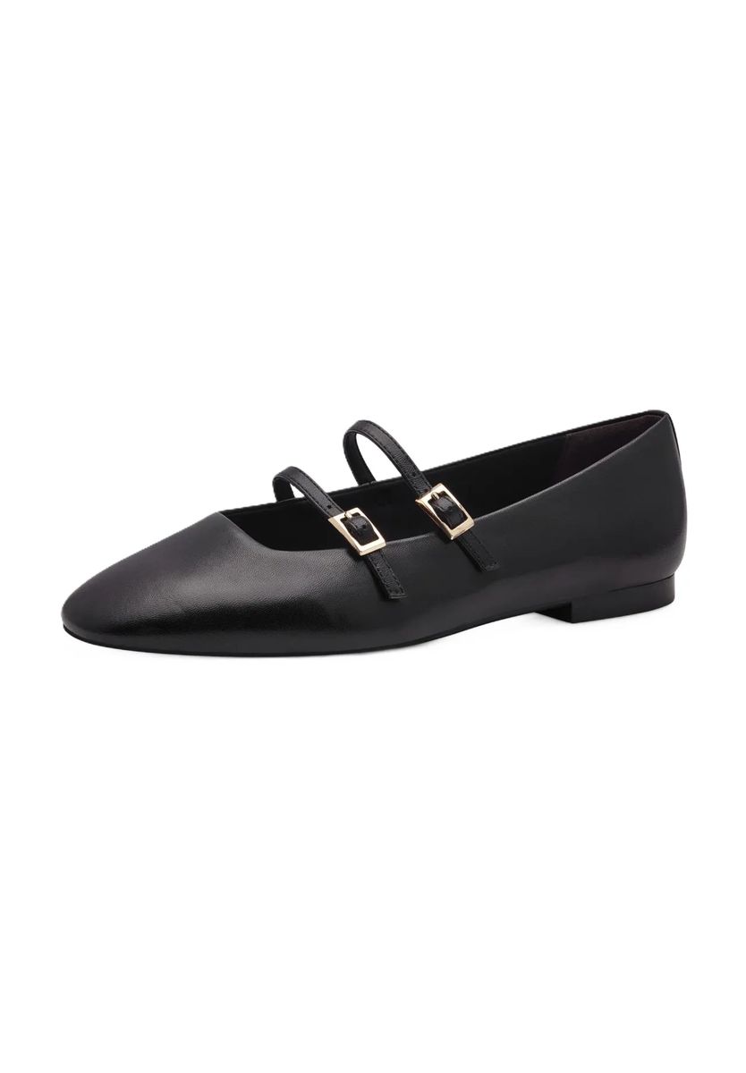 Leder-Ballerinas mit zwei Riemchen