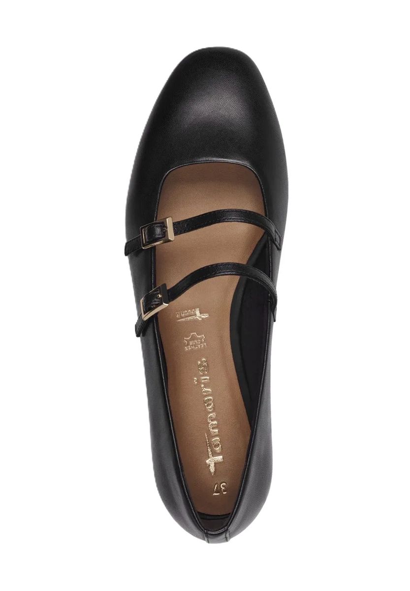 Leder-Ballerinas mit zwei Riemchen