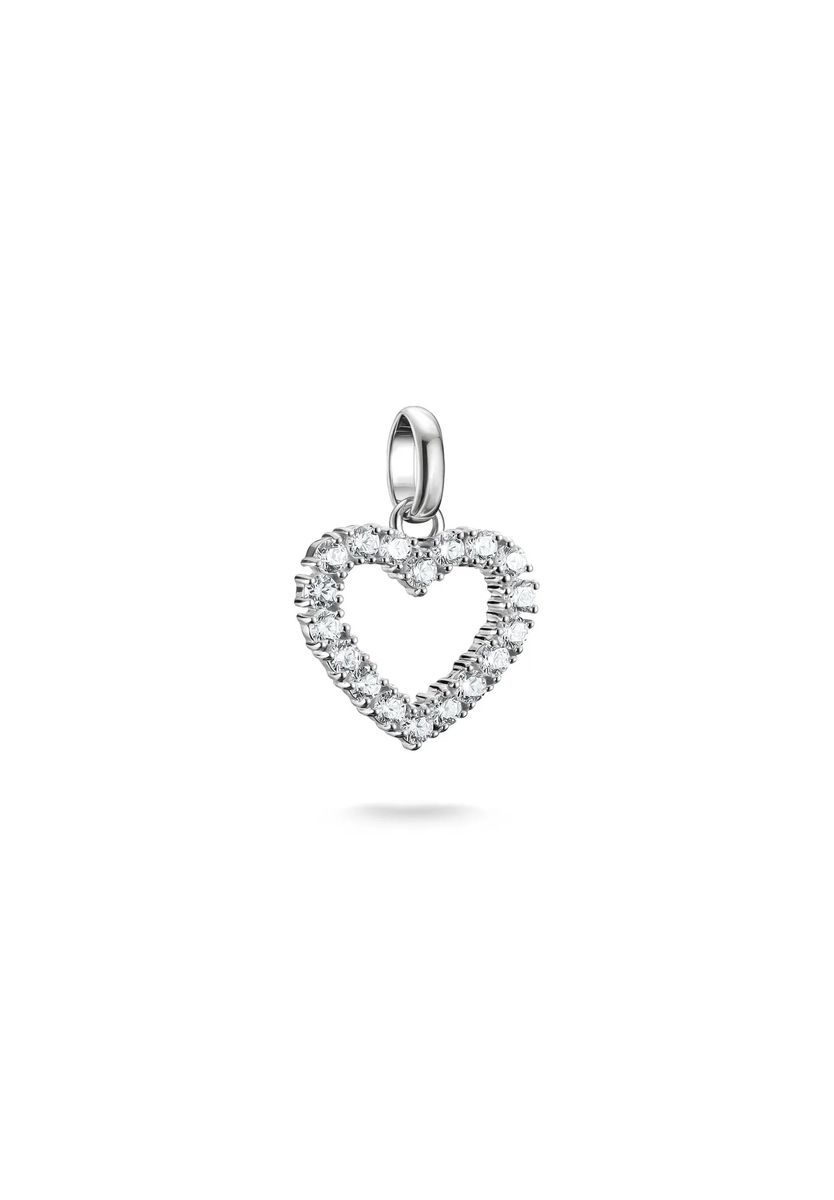 Funkelnder Zirkonia Herz Charm Anhänger