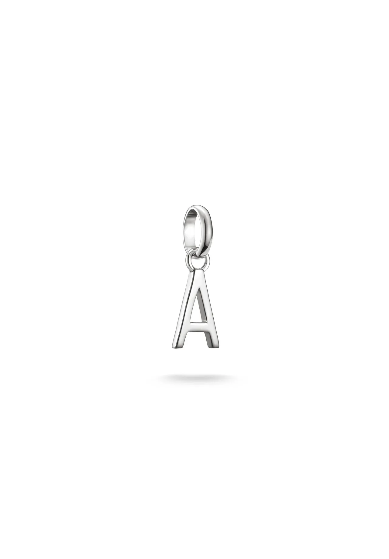 Polierter Buchstabe A Charm aus Silber