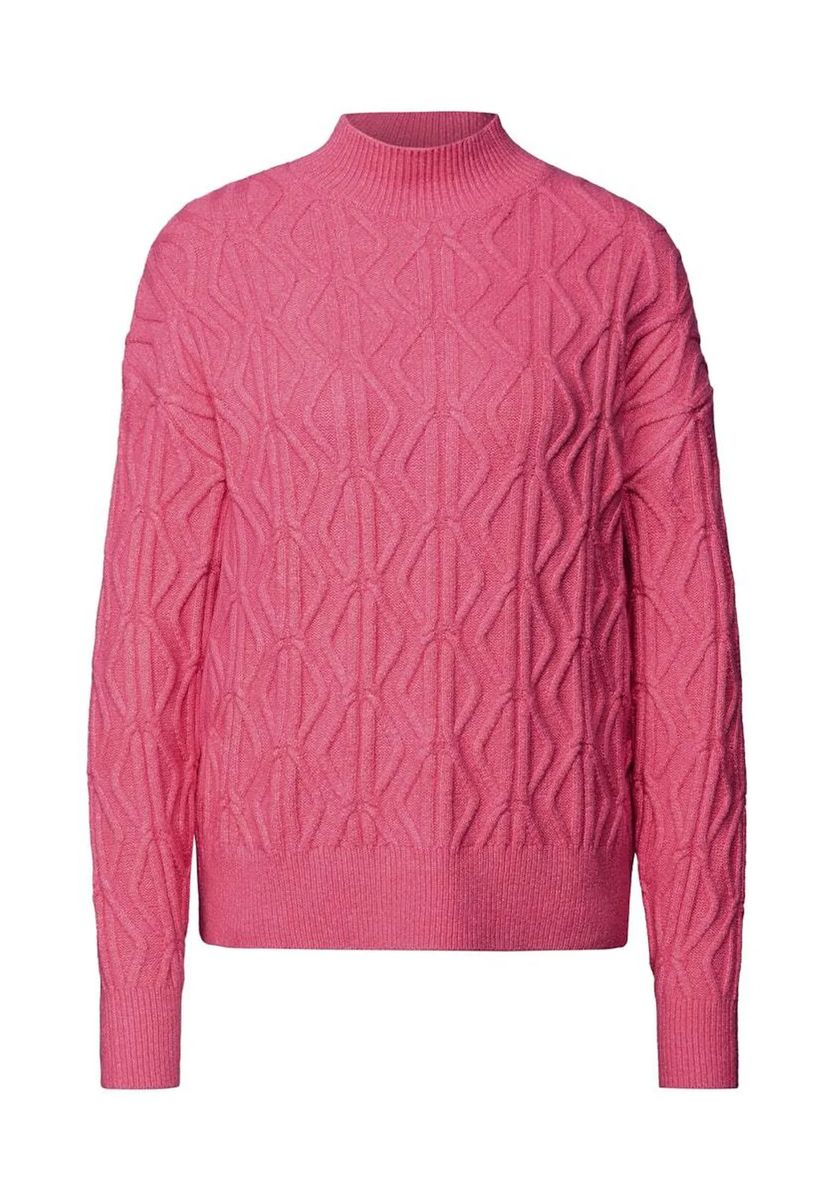 Strukturierter Strickpullover mit Rautenmuster
