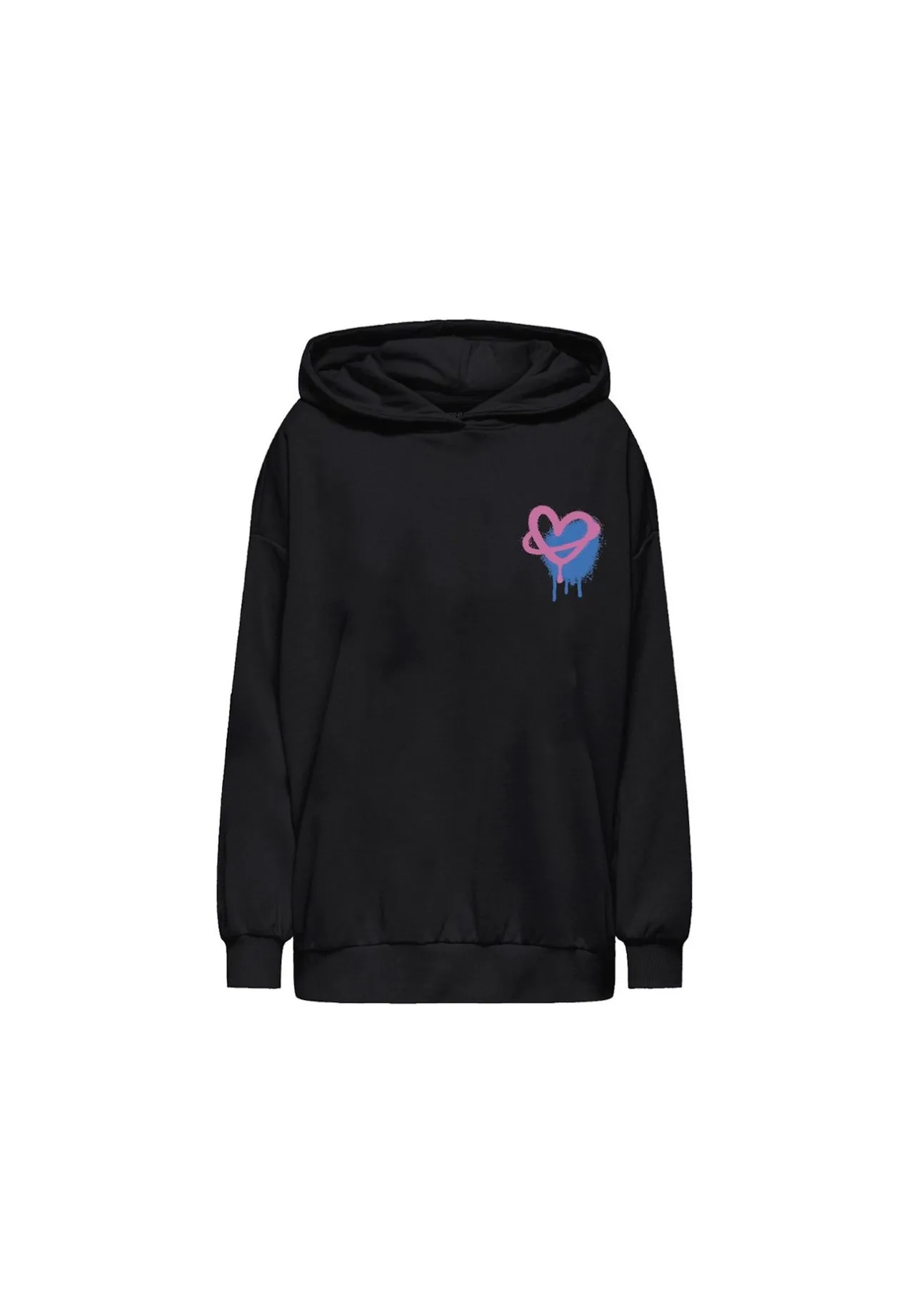 Boxy Hoodie mit Graffiti-Herz