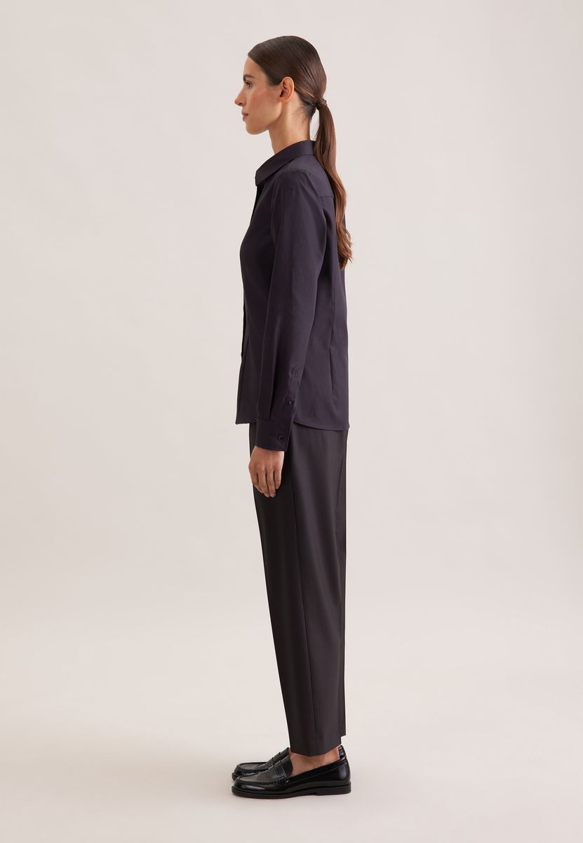 Klassische Baumwollbluse im Regular Fit