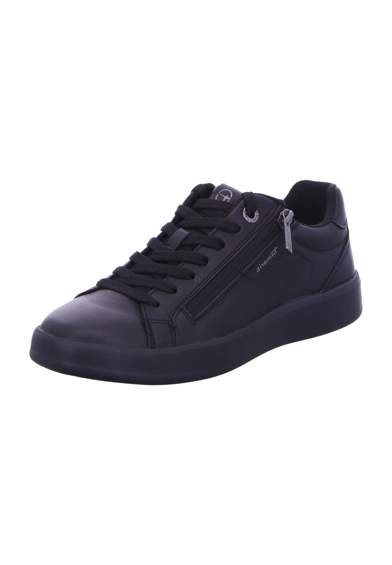 Leder-Sneaker mit seitlichem Reißverschluss