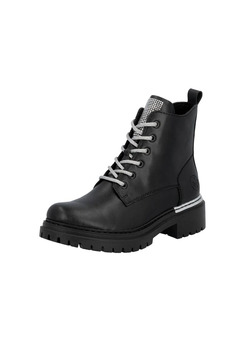 Schnürstiefeletten mit Strassverzierung
