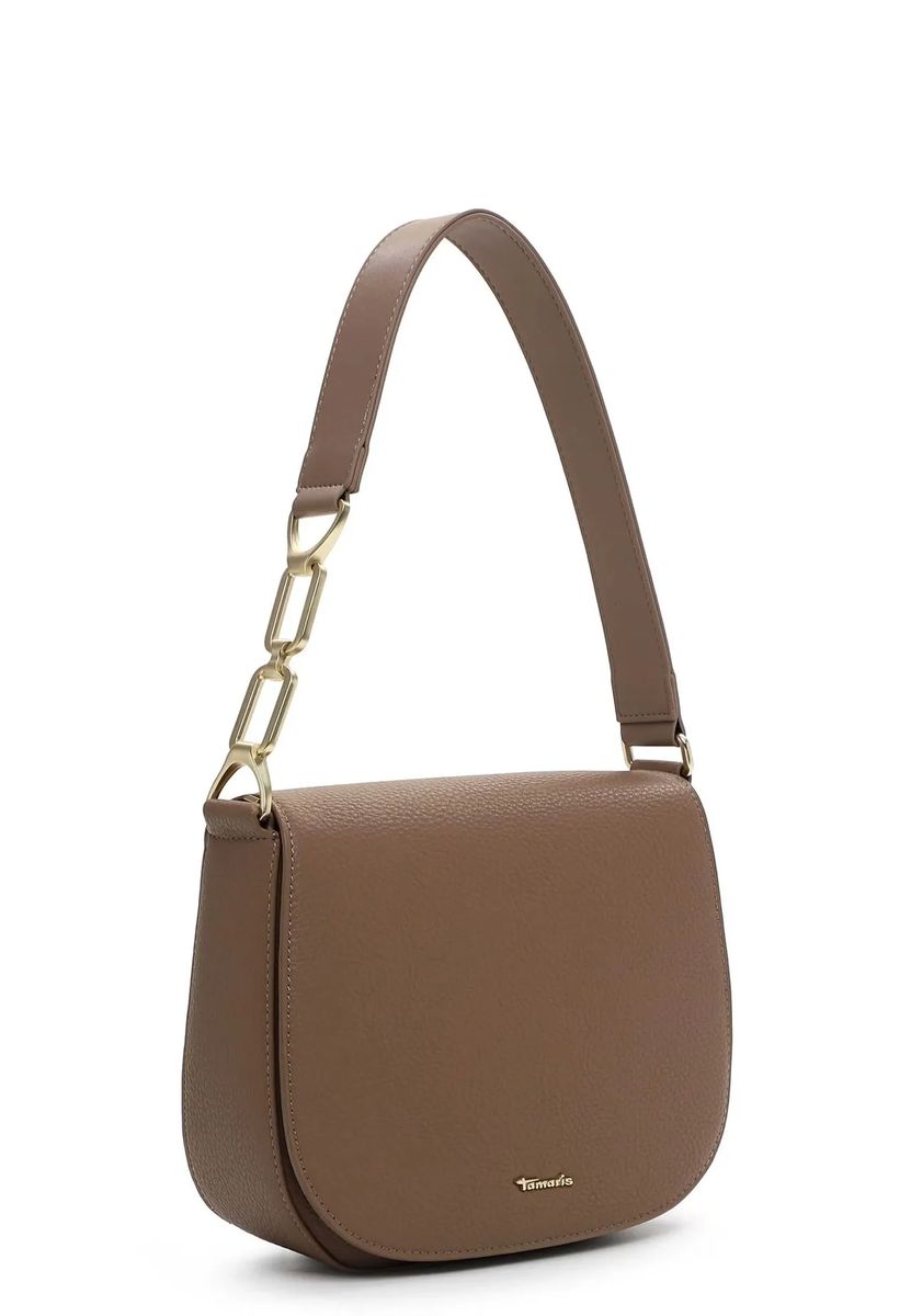Strukturierte Schultertasche in Lederoptik