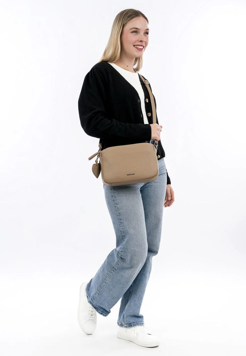 Klassische rechteckige Crossbody-Tasche aus Kunstleder
