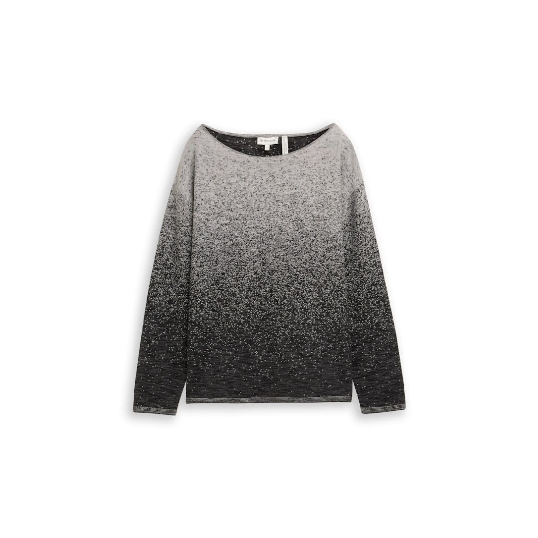 Lockerer Feinstrickpullover mit strukturiertem Farbverlauf