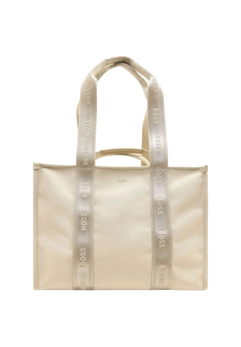 Strukturierter Canvas-Shopper mit Webriemen