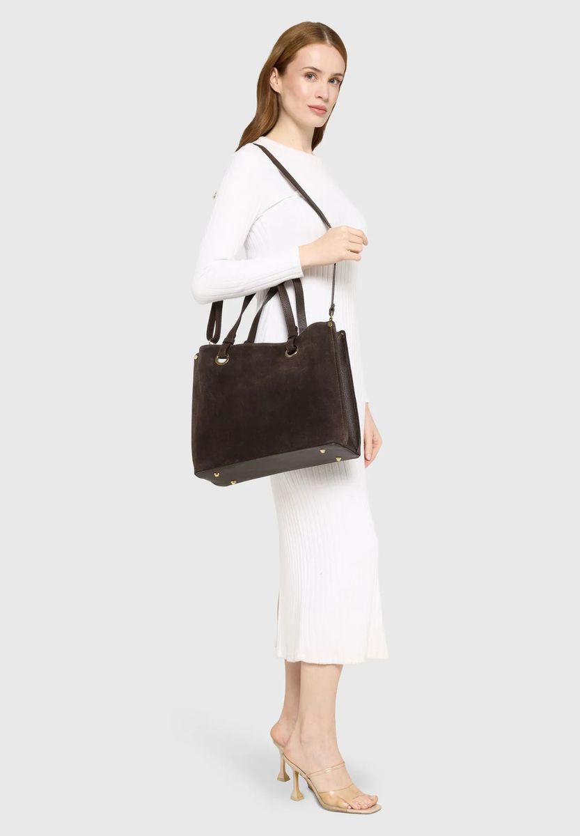Shopper aus Veloursleder