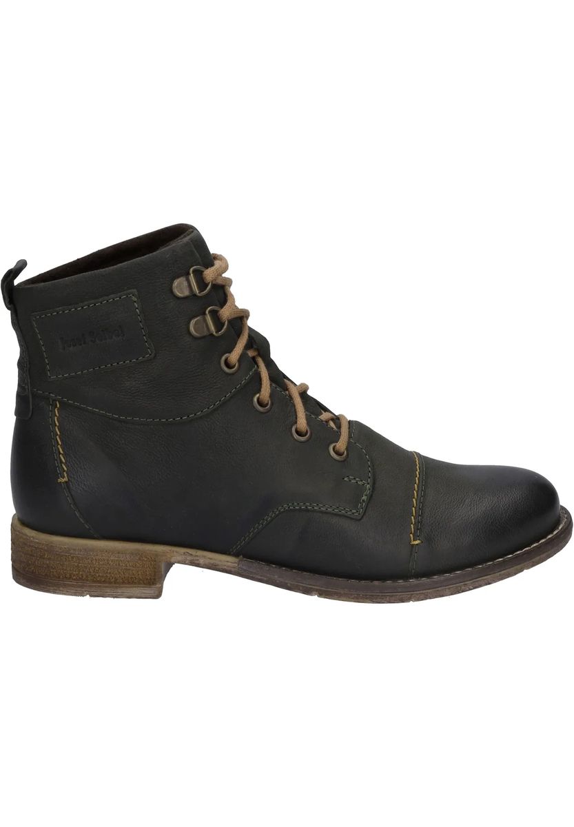 Geschmeidige Leder-Schnürstiefeletten