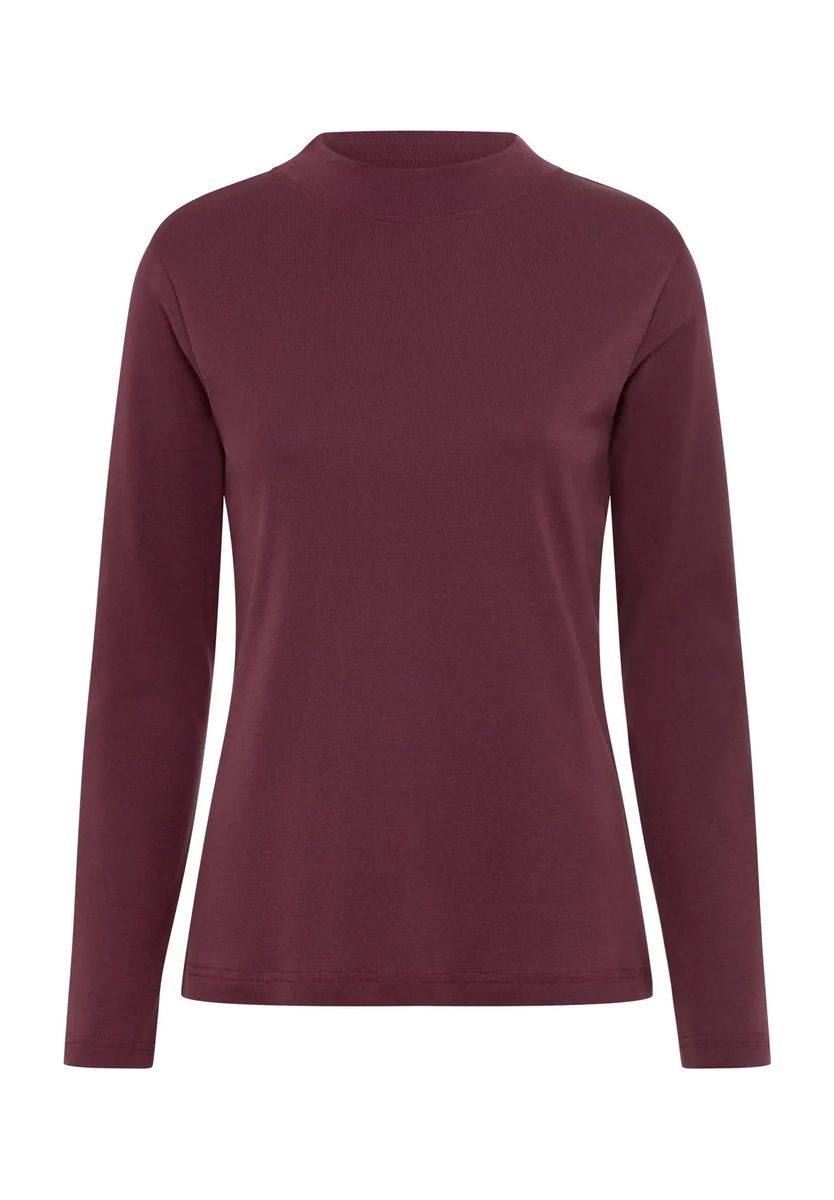Langarmshirt mit weichem Stehkragen