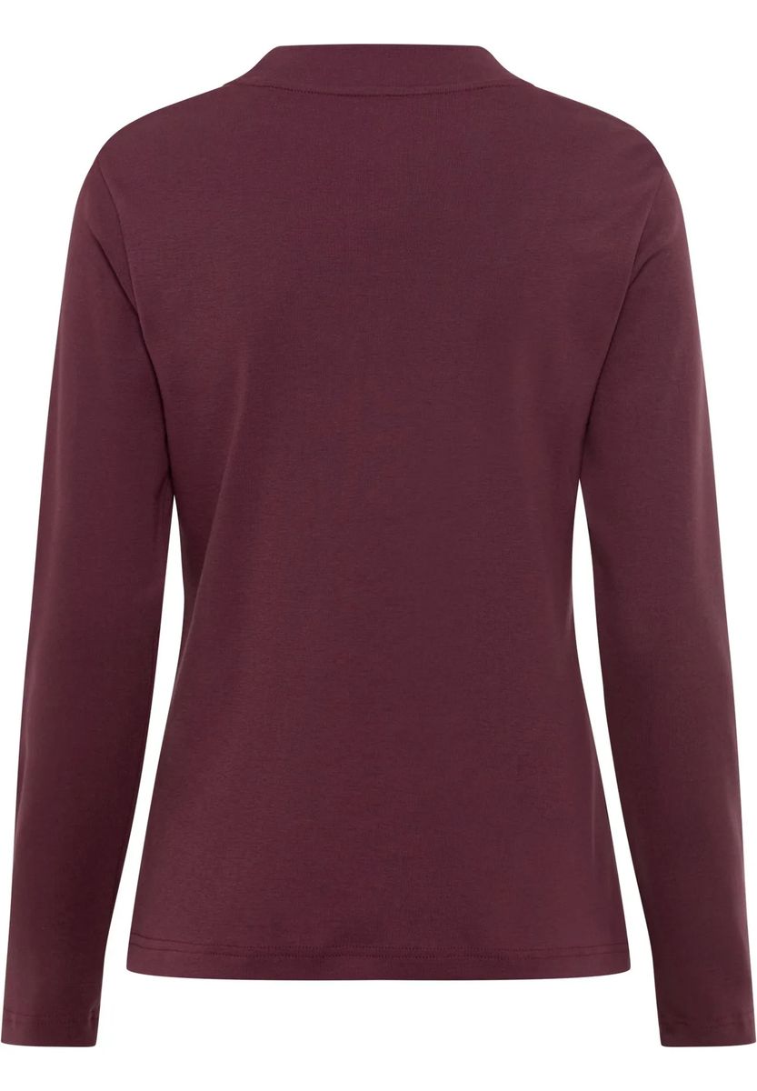 Langarmshirt mit weichem Stehkragen