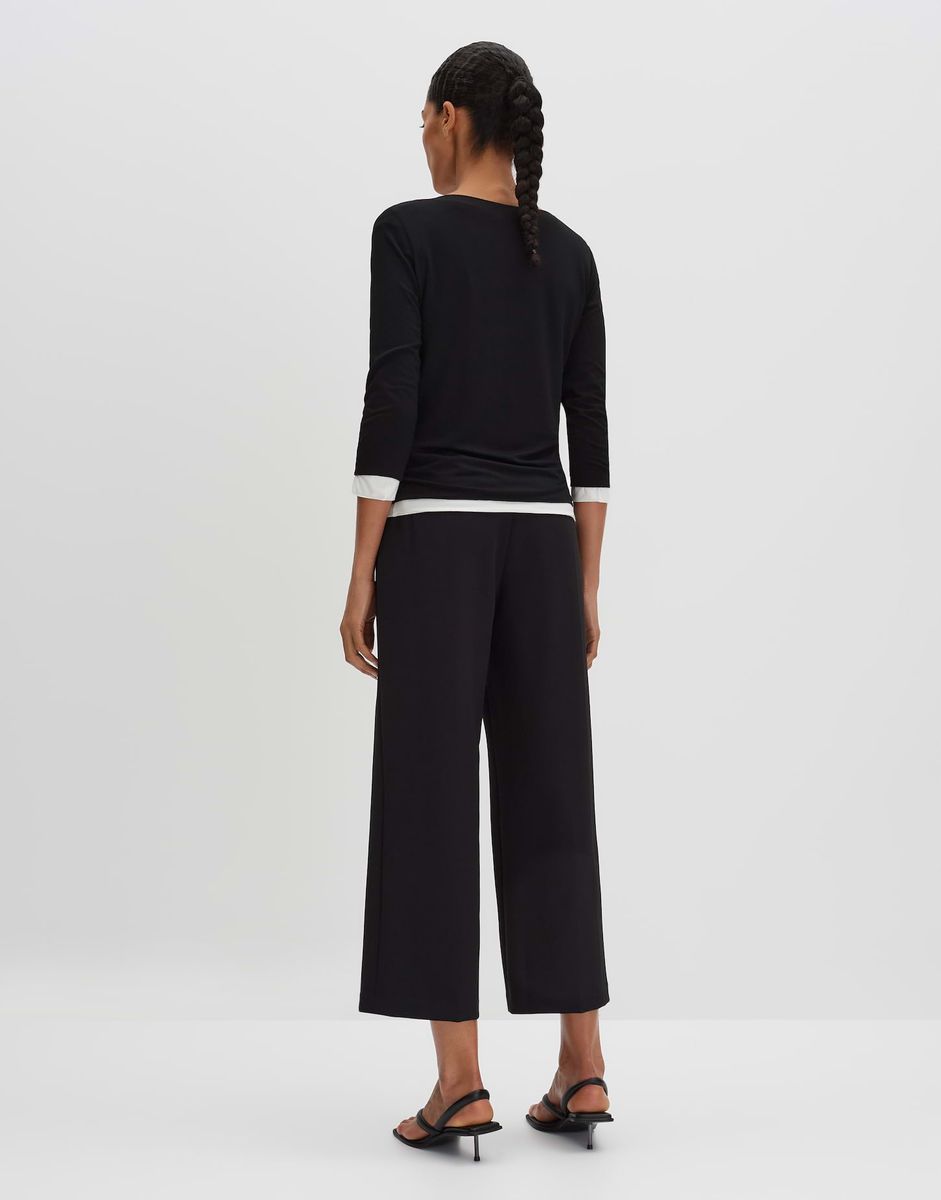 Minimalistisches Jersey-Shirt mit Rundhalsausschnitt