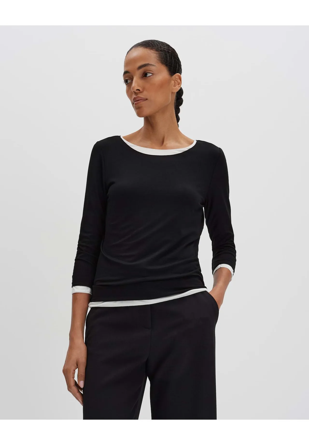 Minimalistisches Jersey-Shirt mit Rundhalsausschnitt