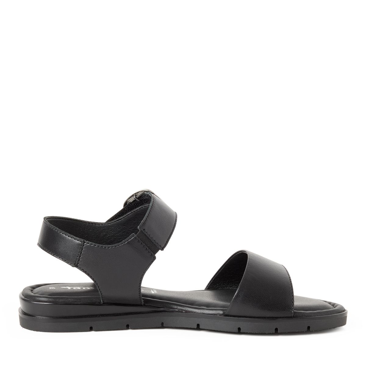 Flache Leder-Sandalen mit Knöchelriemen