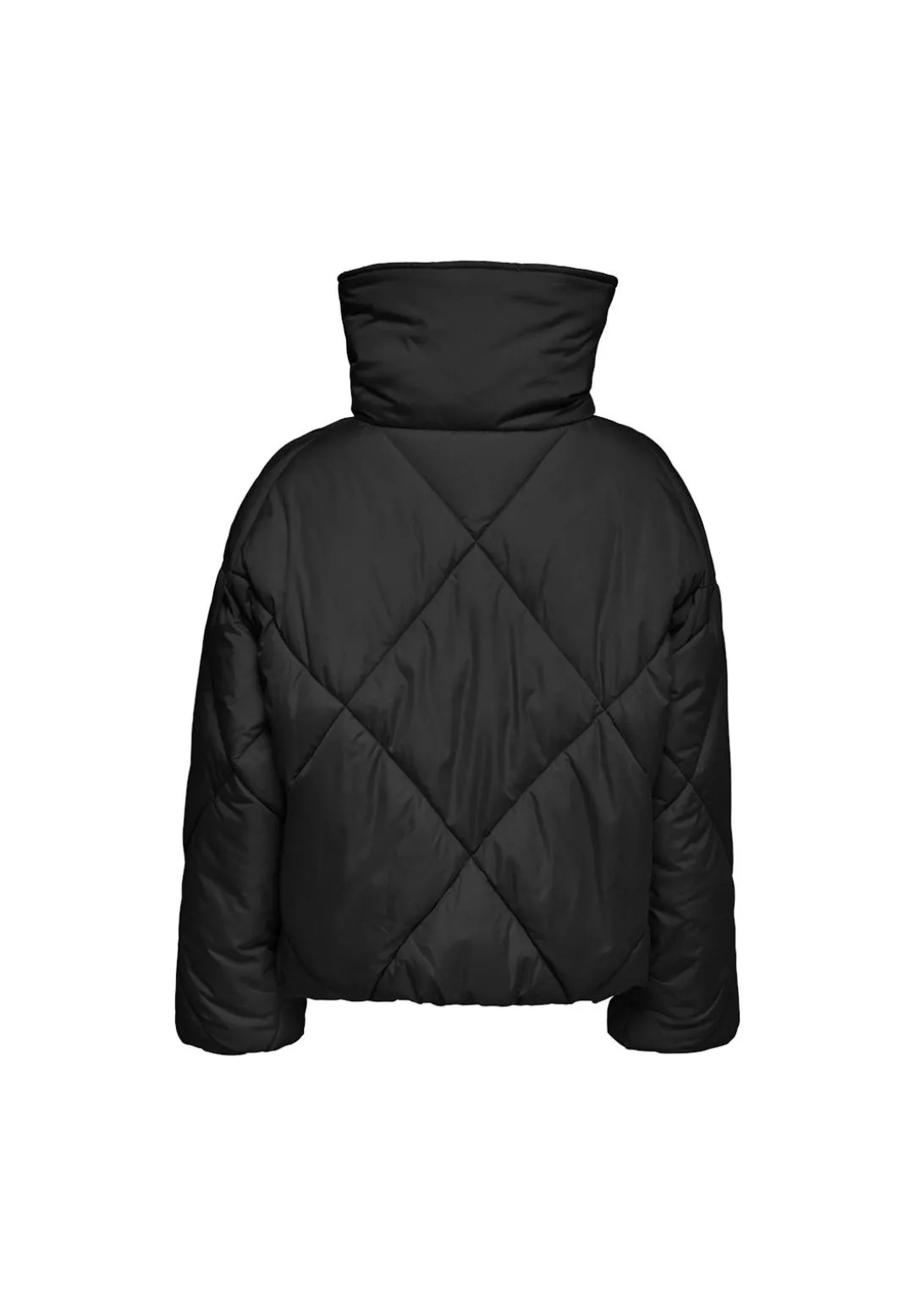 Rautengesteppte Pufferjacke mit Stehkragen