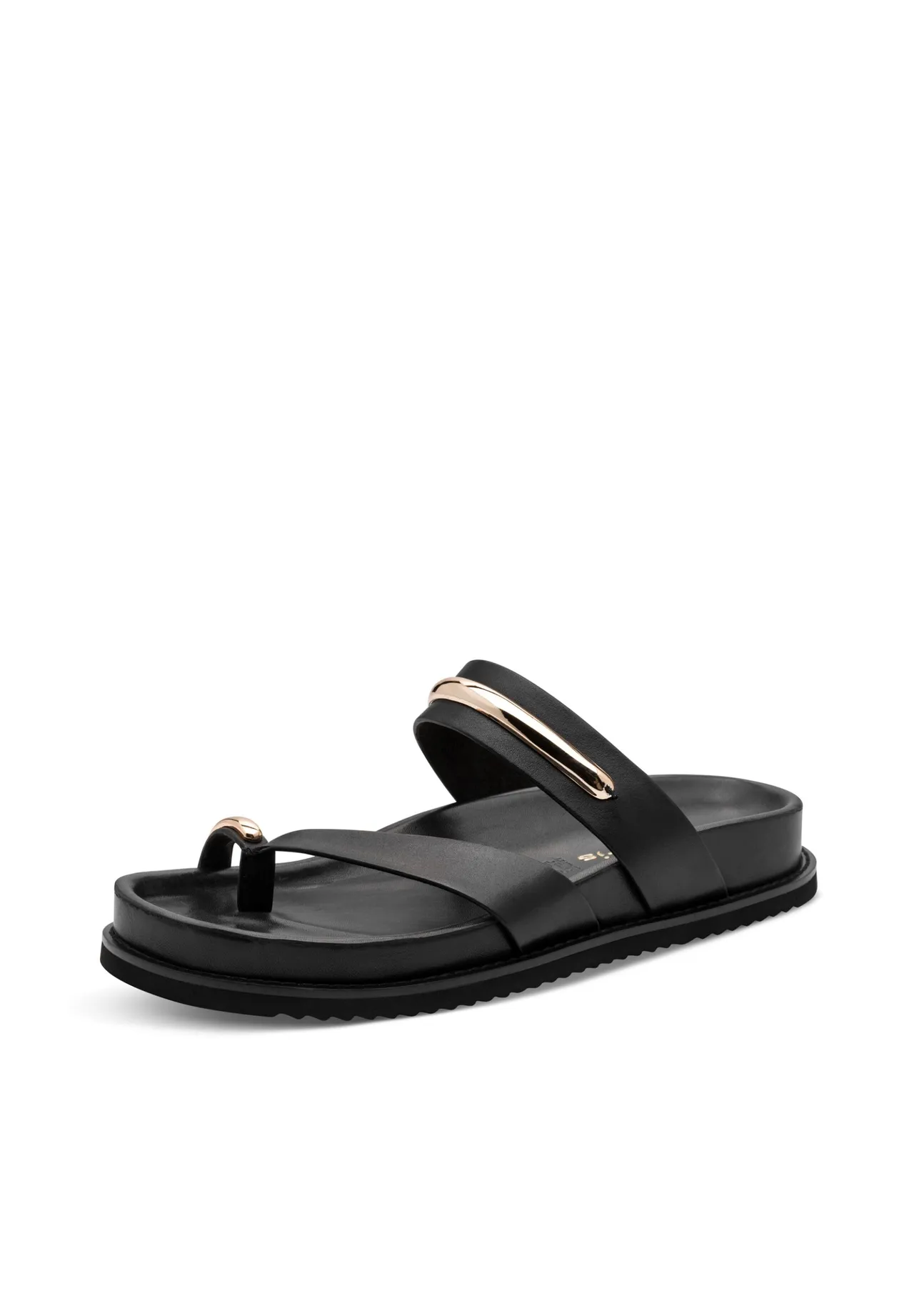 Minimalistische Ledersandalen mit Golddetails