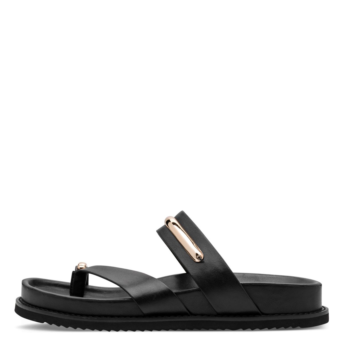 Minimalistische Ledersandalen mit Golddetails