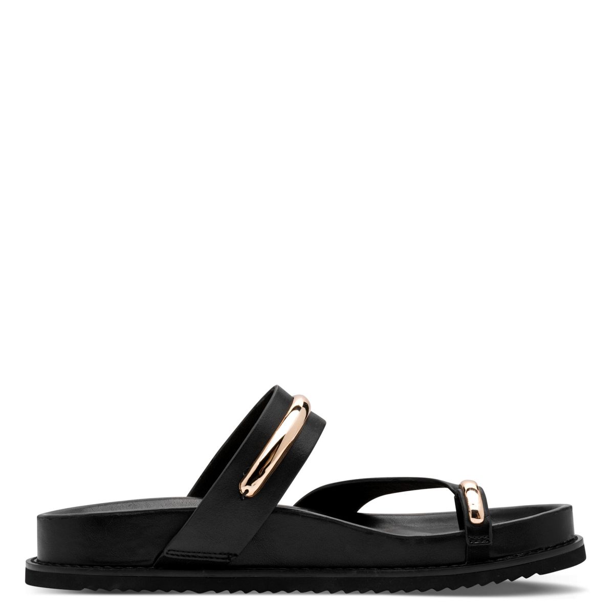 Minimalistische Ledersandalen mit Golddetails