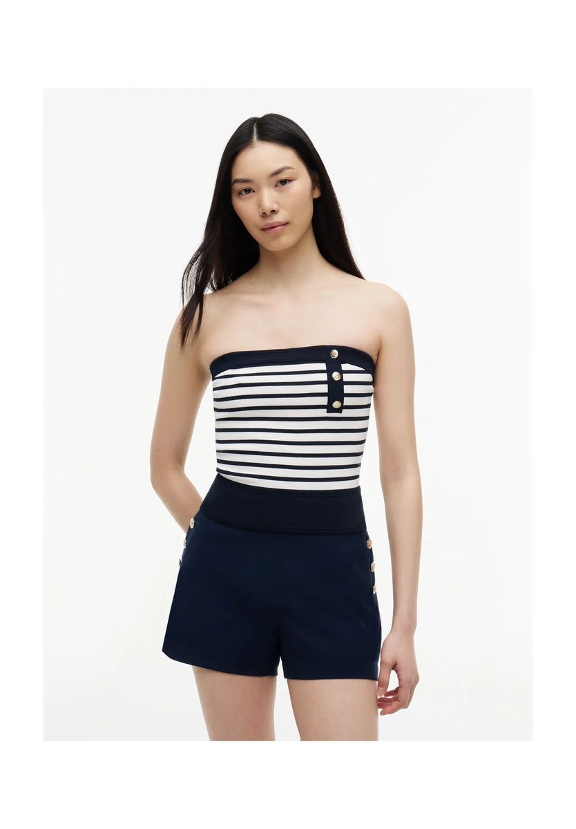 Gestreiftes Bandeau-Top im Marine-Stil