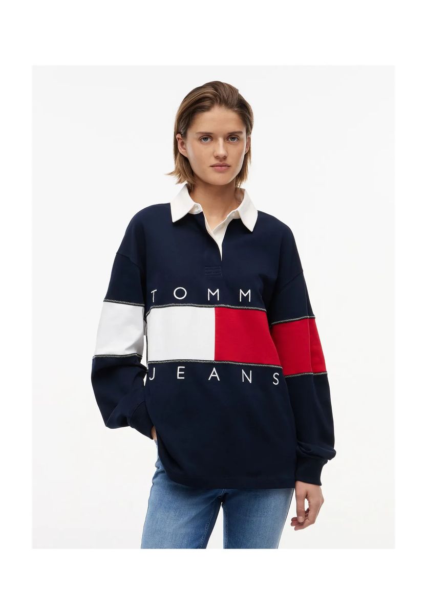 Rugby-Shirt mit Logo-Farbblock
