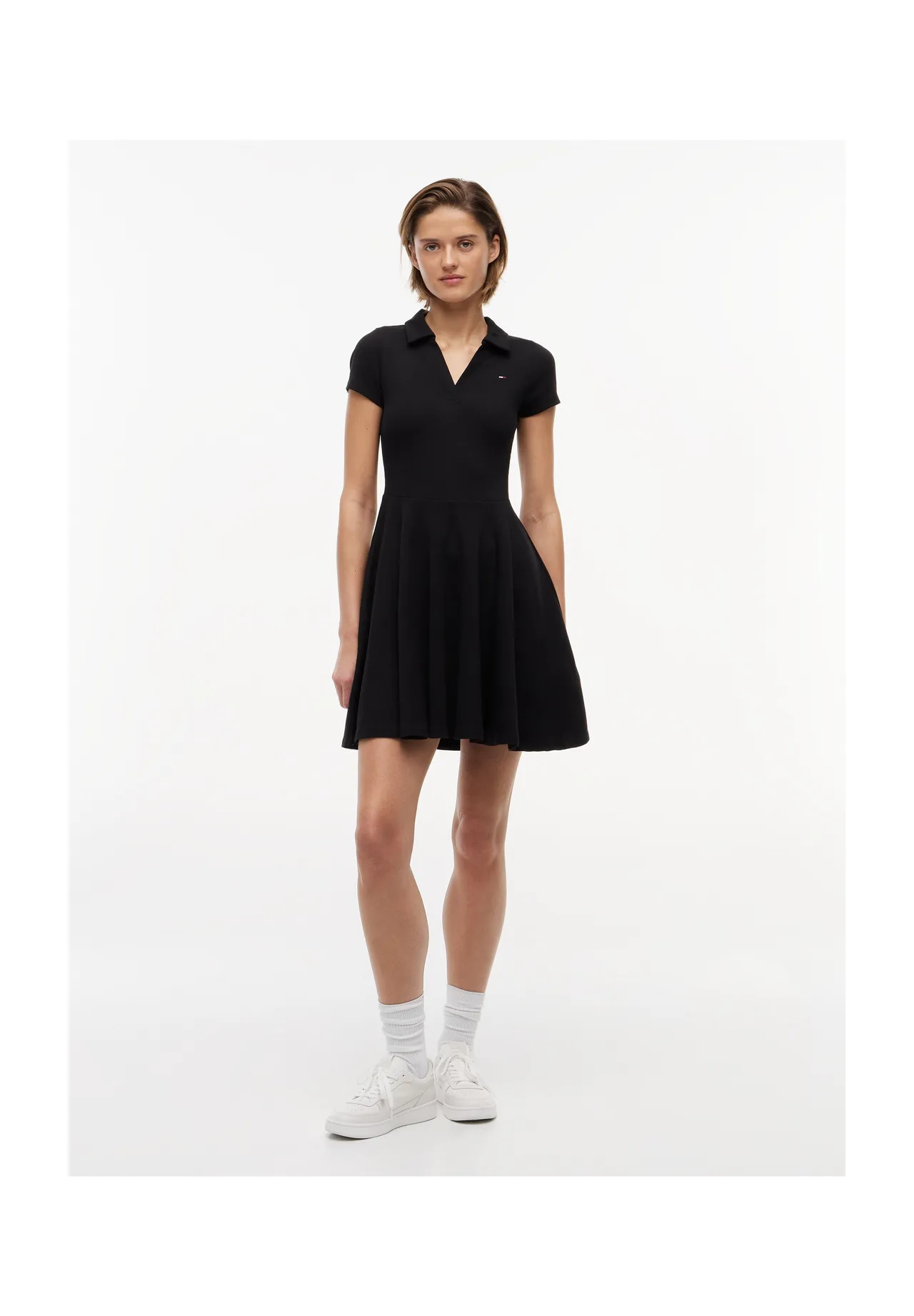 Skaterkleid mit Split-Neck Ausschnitt