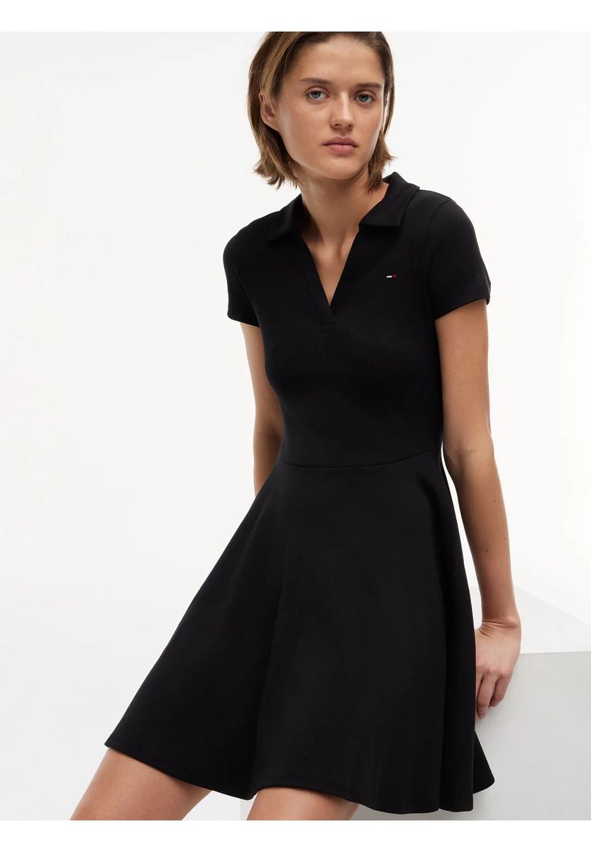 Skaterkleid mit Split-Neck Ausschnitt