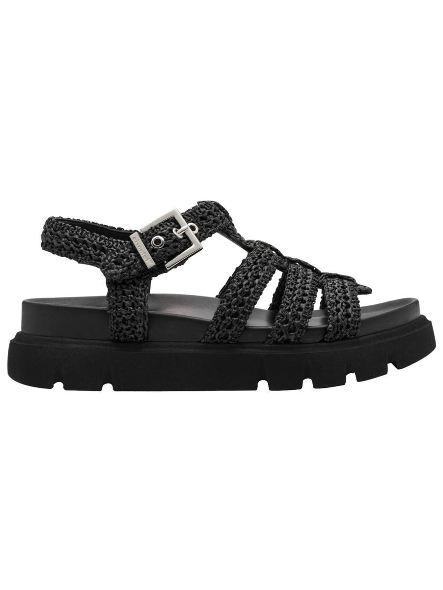 Plateau-Sandalen mit geflochtenen Riemen