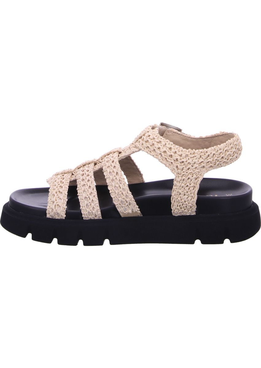 Riemchensandalen mit geflochtenem Plateau