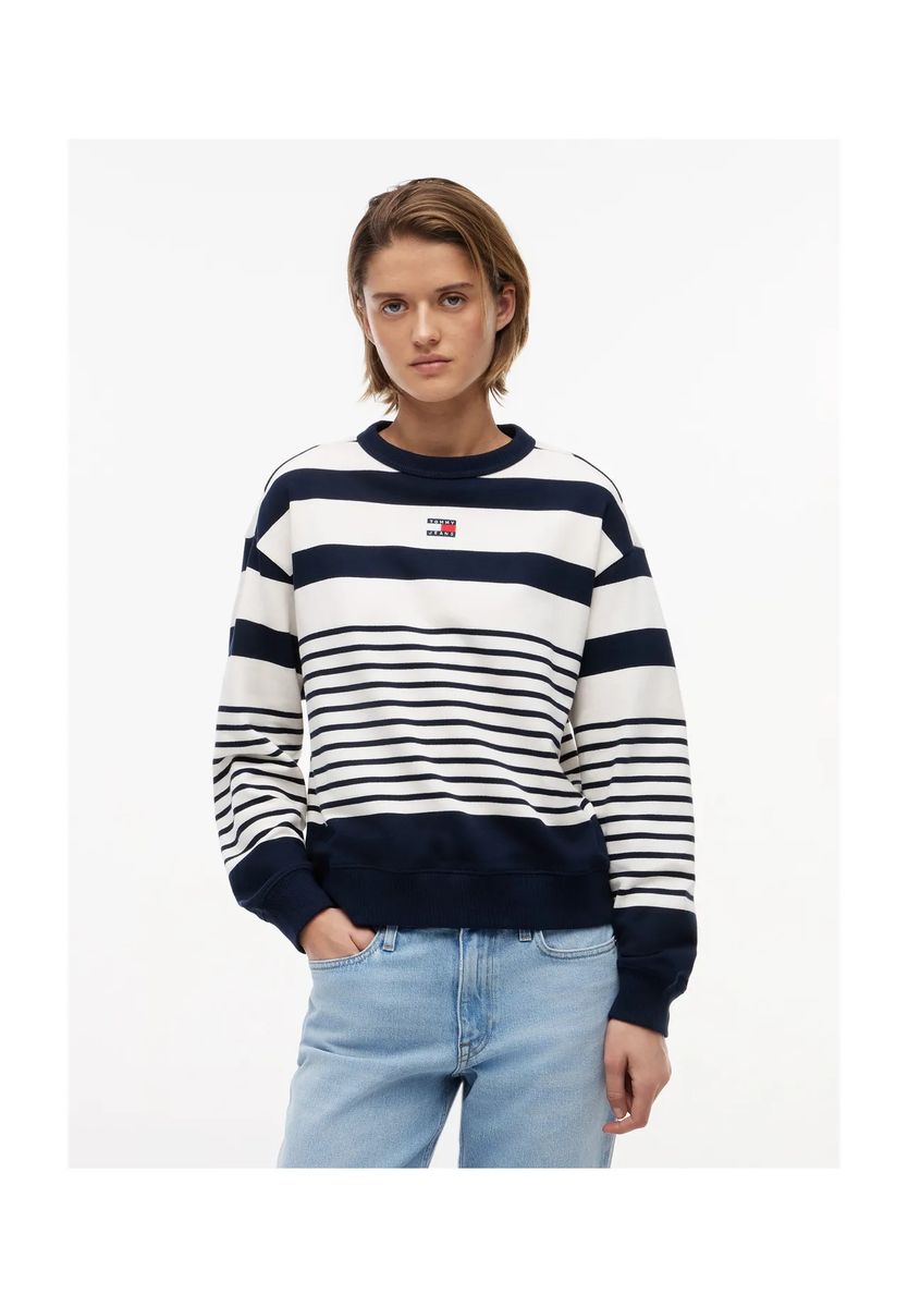 Gestreiftes Crewneck-Sweatshirt aus Baumwolle